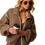 Hannah | Chill Whispers Shearling Τζάκετ με Contrast Τελειώματα (Chill Whispers Contrast Trim Shearling Jacket)