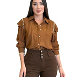 Pocali - Πουκάμισο από Κρεπ Ύφασμα με Πέρλες (Pearly Crepe Shirt)