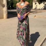 Louise | Κομψό Maxi Φόρεμα με V Λαιμόκοψη για Πάρτι