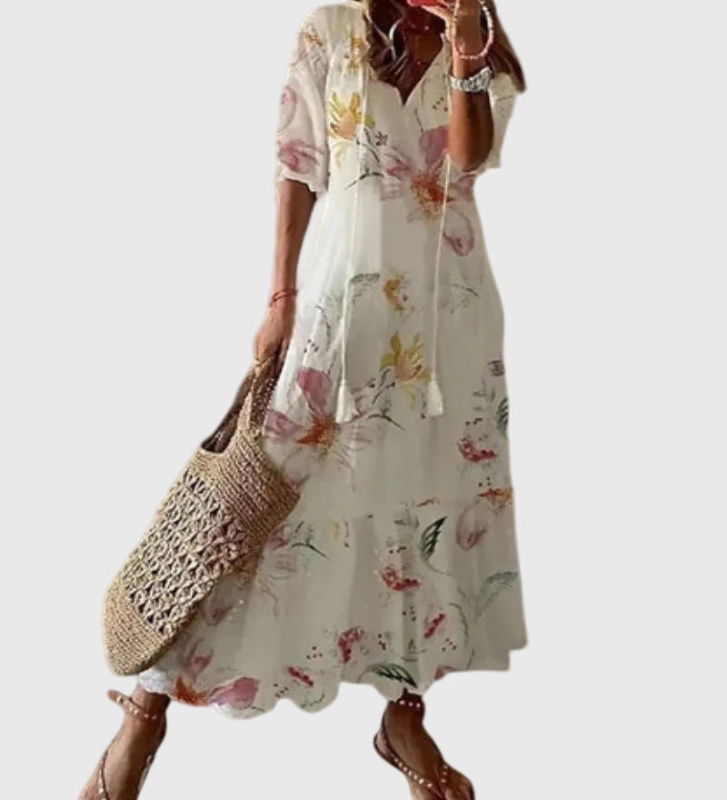 Αμαλία | Ρόμπα Maxi Καλοκαιρινή Vintage Boho