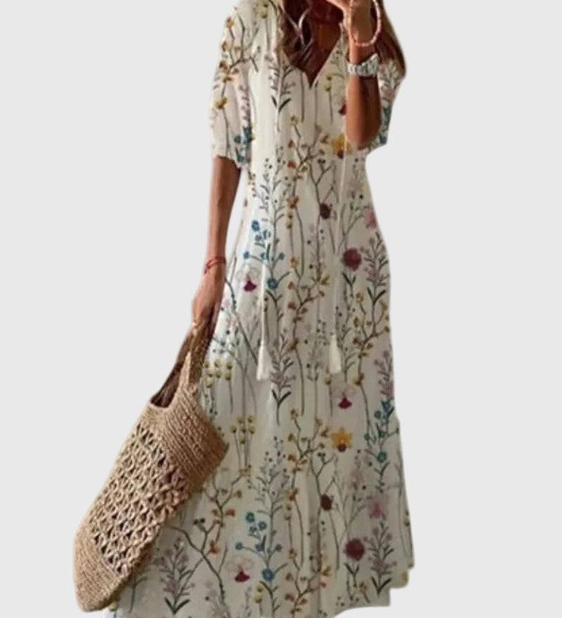 Αμαλία | Ρόμπα Maxi Καλοκαιρινή Vintage Boho