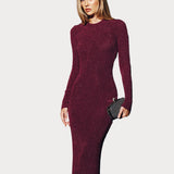 Becky | Μακρύ Φόρεμα Bodycon με Λάμψη και Ανοιχτή Πλάτη