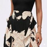 LOTTIE™ – Boho Floral Μίντι Φόρεμα με Βολάν
