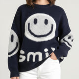 Paula - Oversized Χνουδωτό Πουλόβερ Smile (Oversized Fuzzy Smile Sweater)