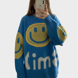 Paula - Oversized Χνουδωτό Πουλόβερ Smile (Oversized Fuzzy Smile Sweater)