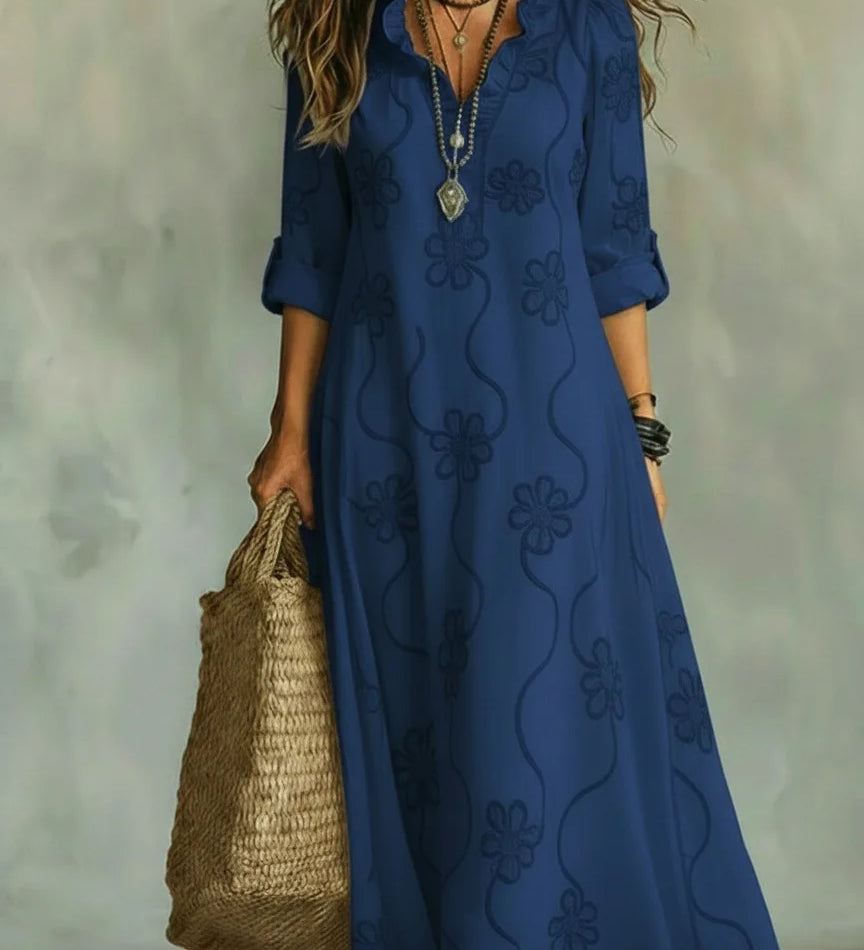 Robe Longue d'Été à Fleurs Sienna