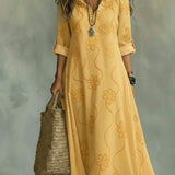 Robe Longue d'Été à Fleurs Sienna