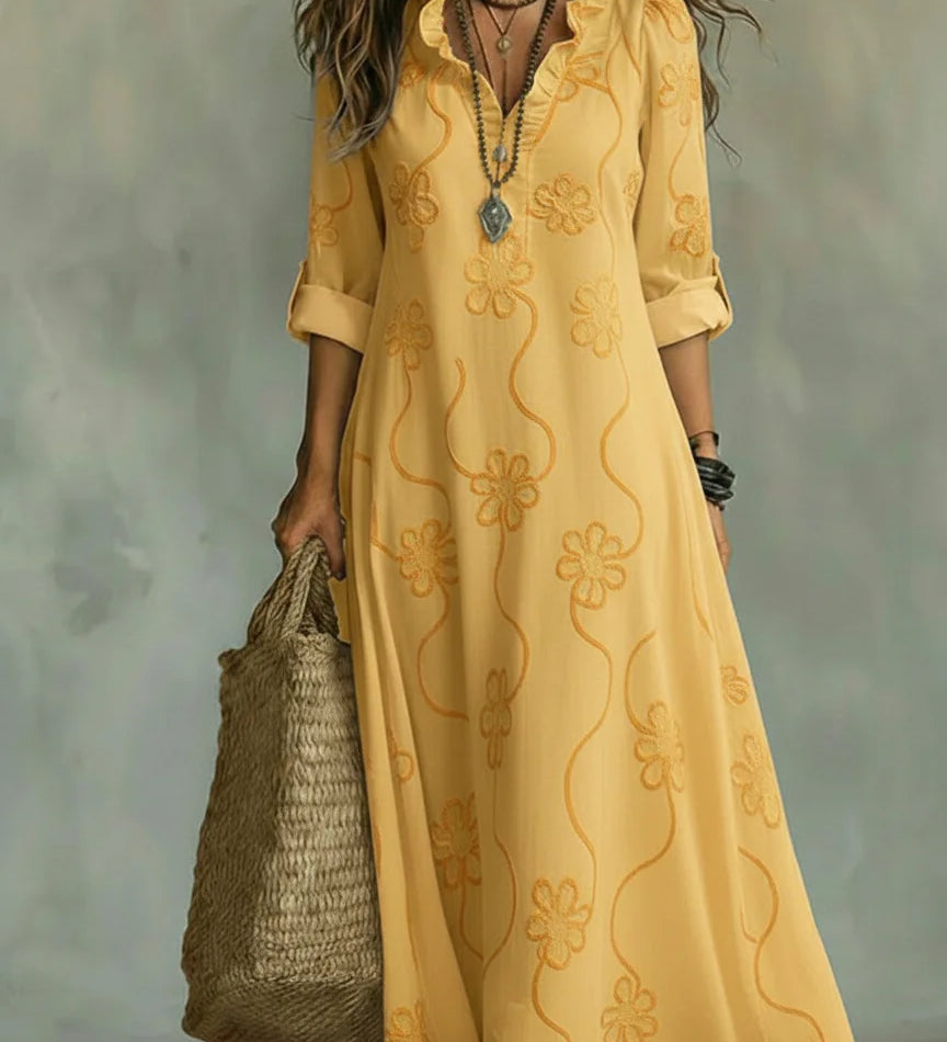 Robe Longue d'Été à Fleurs Sienna