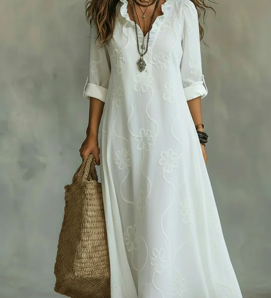 Robe Longue d'Été à Fleurs Sienna