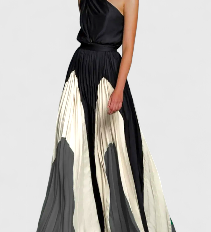 Antía Maxi Φόρεμα Off-Shoulder με Κομψή Στάμπα
